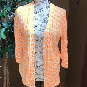 Summer fluorescent orange cardigan- looks new!